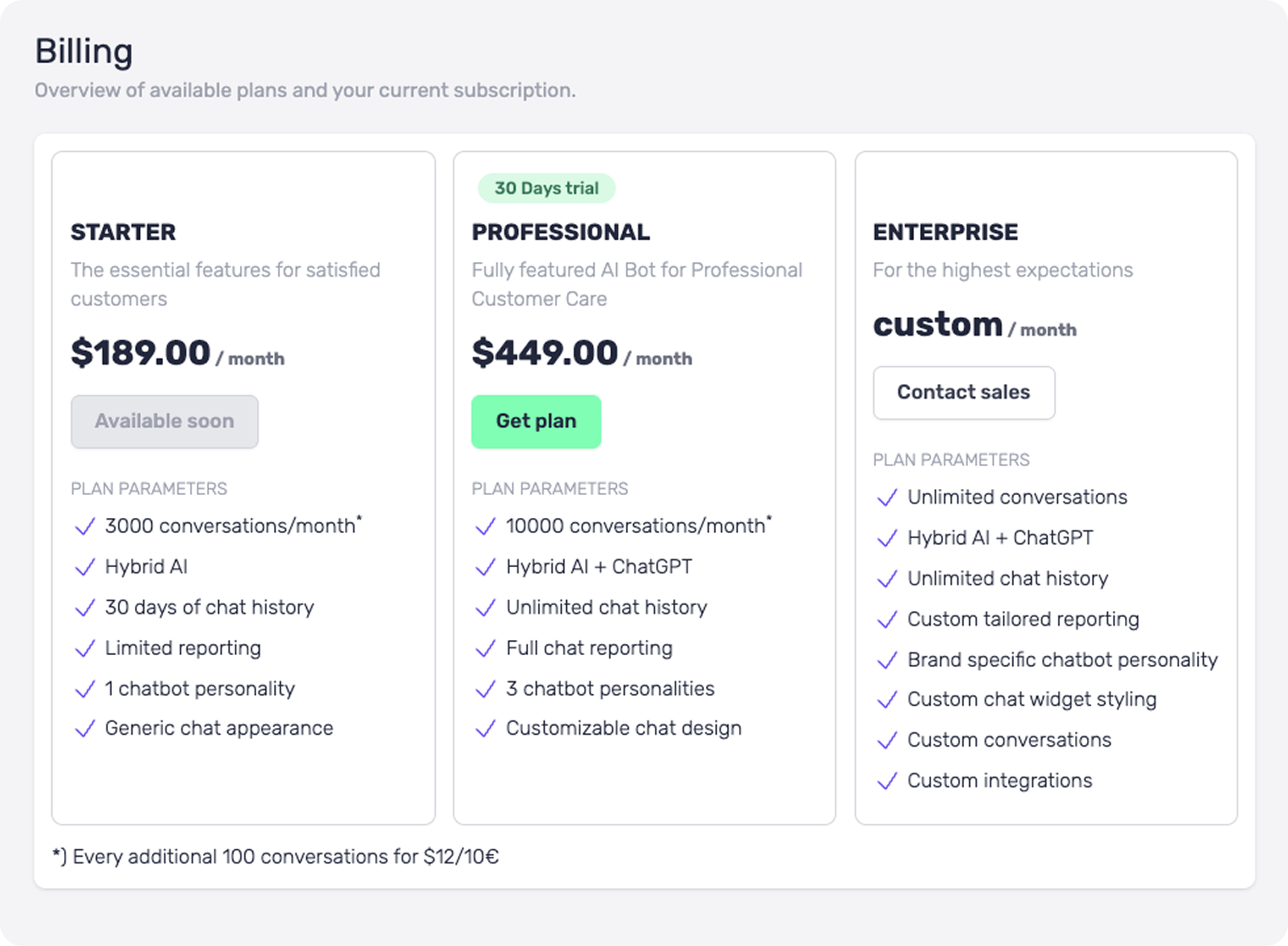 Billing - Wingbot Chatbot Framework Documentation